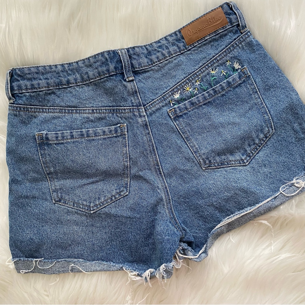 Organic Blue Denim Jean Shorts 9/29
